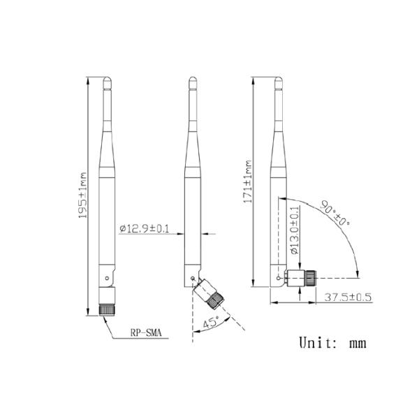 CE High Gain Omnidirectional Wifi External Antenna 2.4GHz 2 DBi 5 DBi 7 DBi