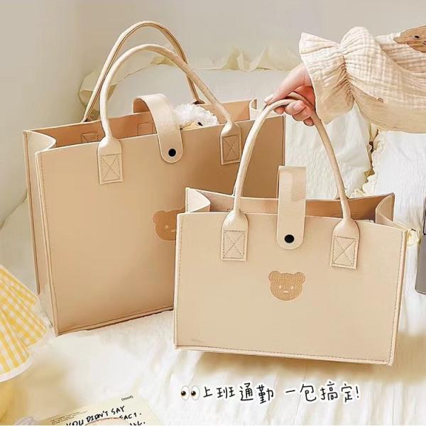Nezha Ao Bing Demon Child Felt Handbag Student Handbag Large Capacity Tote Bag Gift Bag Custom Wholesale Tote Bag with Handles Duty Tote Shopping Felt Bags