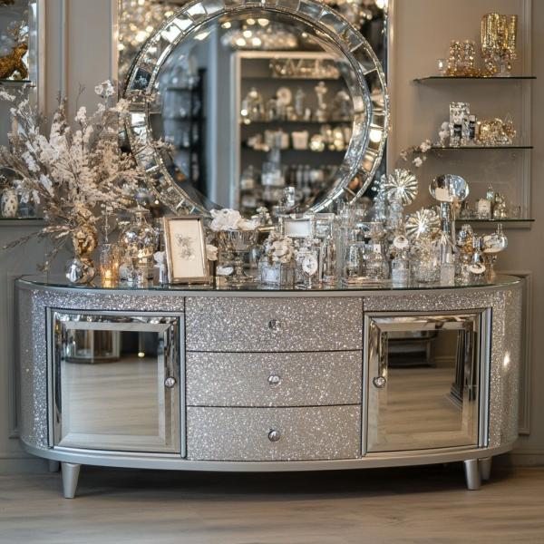 Custom TV Stand Set Latest Design Mirrored TV Console Stand For Modern Luxury Home Decor And Living Room Wooden TV Stands