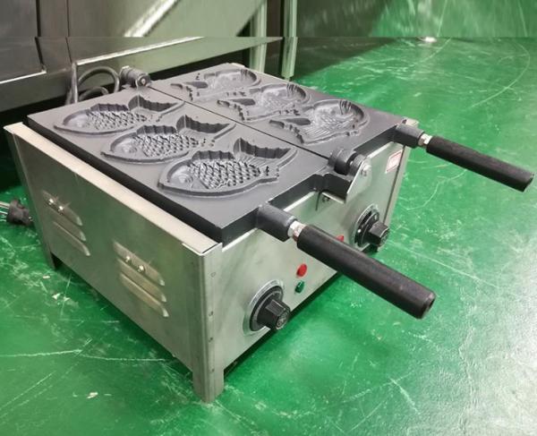 Teflon Coated Body 1.4kw Taiyaki Fish Waffle Maker 380*365*225mm
