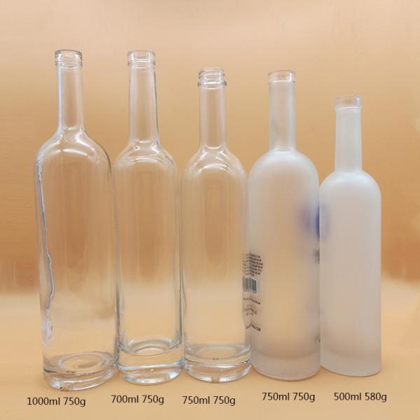 Free Sample Decal Surface Handling Glass Wine Bottles for Gin Vodka Whisky