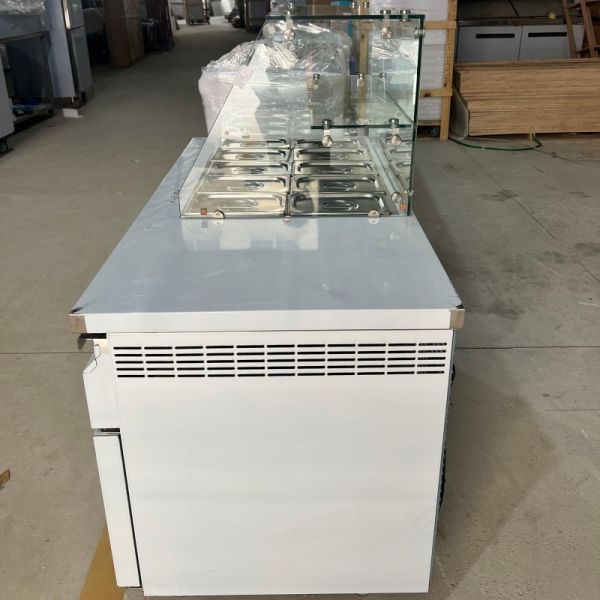Single Temperature Pizza Salad Preparation Fridge 2 Door Automatic Defrost