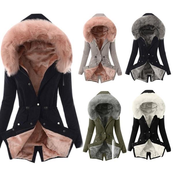 Waterproof 2020 women coat for outwear warm fur collar fleece women jackets cotton hooded coat