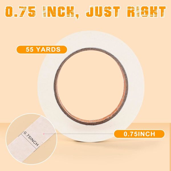 10-Packs 0.75 Inch General Purpose Masking Tape 3/4 Inch X 55 Yards Crepe Paper Acrylic Adhesive for Craft Art Office School Use