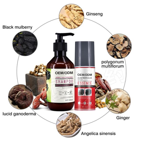 Medical Black Anti Grey Hair Shampoo For White Hair Treatment From Root 300ml
