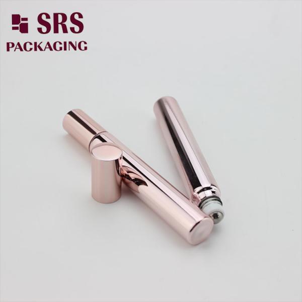 SRS cosmetic empty 10ml rose gold glass roll on bottle for perfume