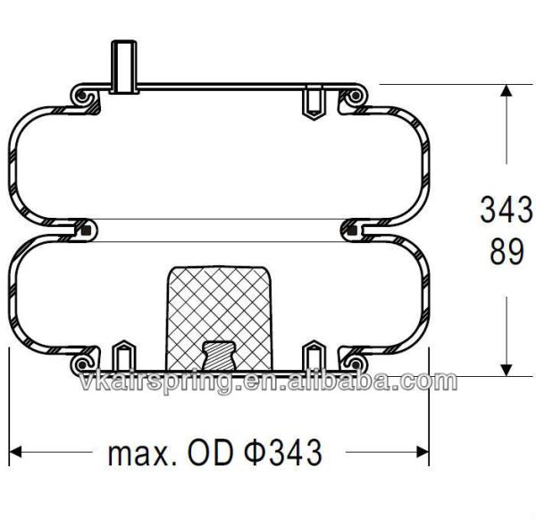 001475 Industrial Rubber Air Spring/ 2B12-324 Air Suspension Spring Parts For OEM