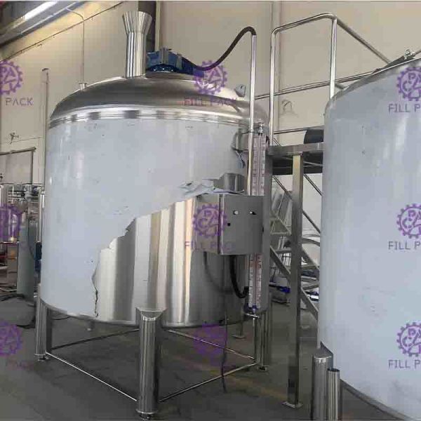 2000L single layer tank for Soft Drink Processing Line building with speed adjustable motor