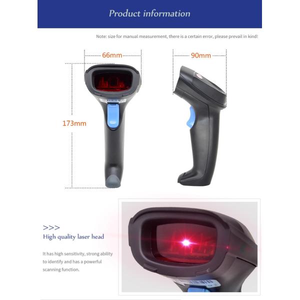 Handheld связанный проволокой читатель кода штриховой маркировки USB RS232 1D проверки супермаркета блока развертки штрихкода POS