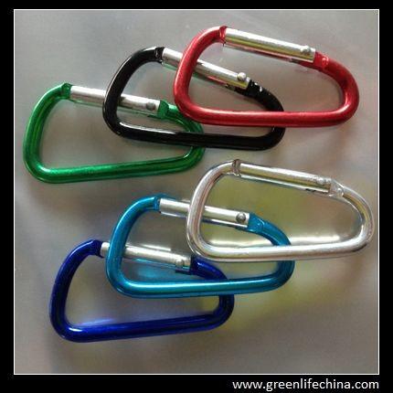 Promotional gifts aluminium D-shaped camping carabiner different colors available in stock