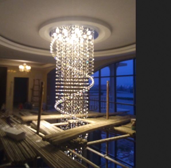 Large circular crystal chandelier for Living room Bedroom Stairs Home lighting (WH-CY-14)