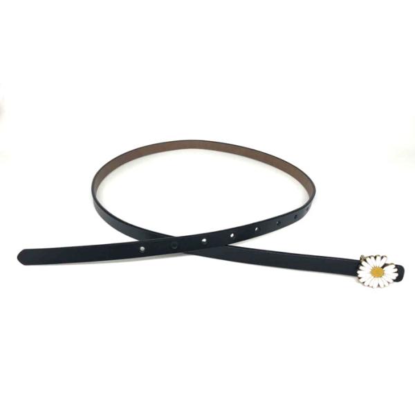 Women Casual 15mm Cowhide Leather Daisy Buckle Belt