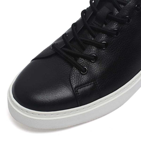 Autumn Black Lace Up Breathable Leather Sneakers