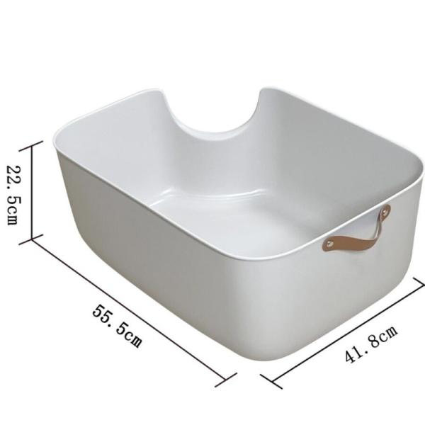 Nonstick Bottom Large Open Litter Box Black Yellow High Sided Open Litter Box