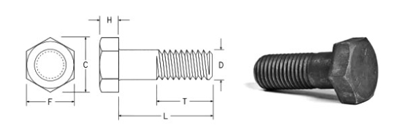 ASTM A325M Type 1 Heavy Hex Structural Bolts 120/105 ksi