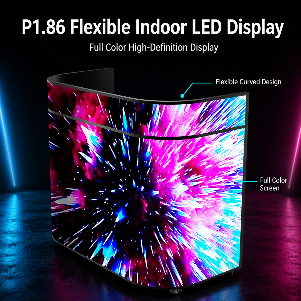 P1.86 High Brightness (1000cd) Flexible Indoor LED Display Screen Full Color High-definition Display Remote Content
