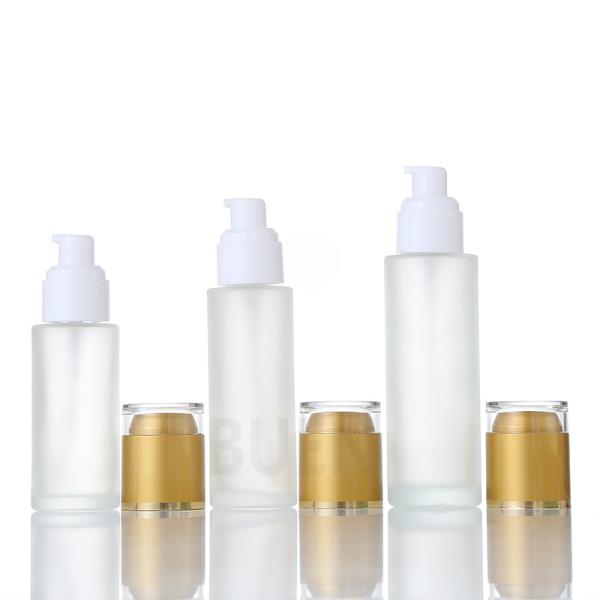 Screw Glass Frosted Glass Cosmetic Jars Cylinder Shape Glass Lotion Jars