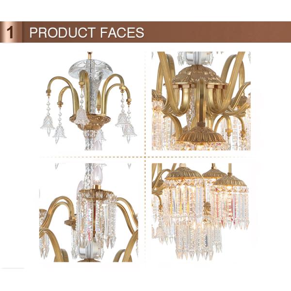 Antique brass and crystal chandelier Lamp Fixtures 23 Lights (WH-PC-07)