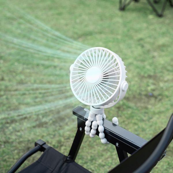 2000mAh Rechargeable Mini Stroller Fan With Flexible Tripod 3 Speed Adjustable