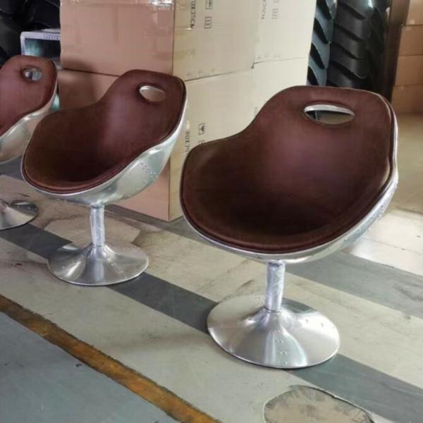 Living Room Spitfire Aircraft Leisure Vintage Retro Aviation Club Leather Metal Back Bar Swivel chair
