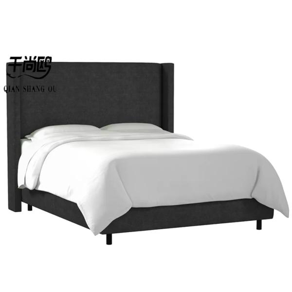 Low Key Tall Upholstered Bed 4ft 5ft 6ft With Wing Panel