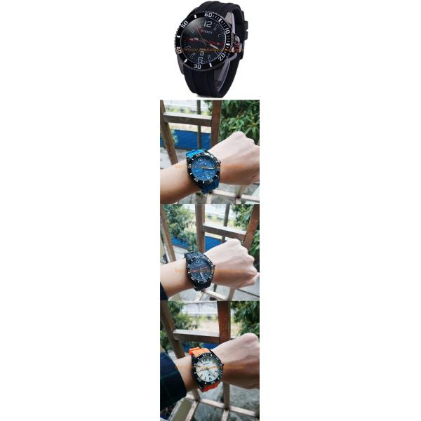 CURREN 8178 Top Brand Watch Sports Watch Blue Orange Black Watches Man Boy Silicone Watch