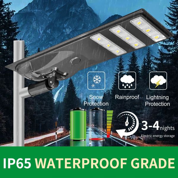 Solar Street Lights Designed for Outdoor Solar Powered Ultra Bright LED IP65 Waterproof Dustproof with Manual Control and Certified