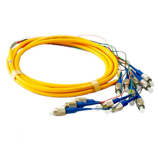 12C Colored Fiber Optic Pigtail High Return Loss FC UPC Multimode 1.5m 3m