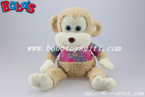 CE Approved Super Soft Stuffed Monkey Animals With Pink T-shirt