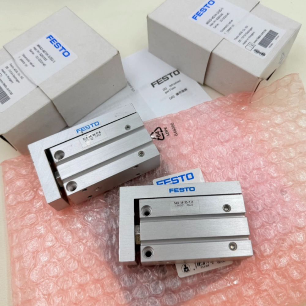 Mini Ball Guide Slide Cylinder With Dual End Cushion SLS-10-10-P-A #170492 FESTO SLS Series Double Acting Pneumatic Cylinder 10mm Bore 10mm Stroke For Precision Positioning Equipment