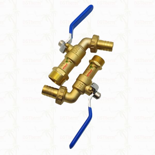 Gold Plated Heavy Duty Classic Blue Iron Handle Bibcocks Water Spout Faucet Spigot Water Tap 3/4
