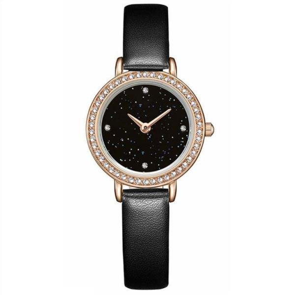 Women Bezel Genuine Diamond Quartz Watch Green Ladies Malachite