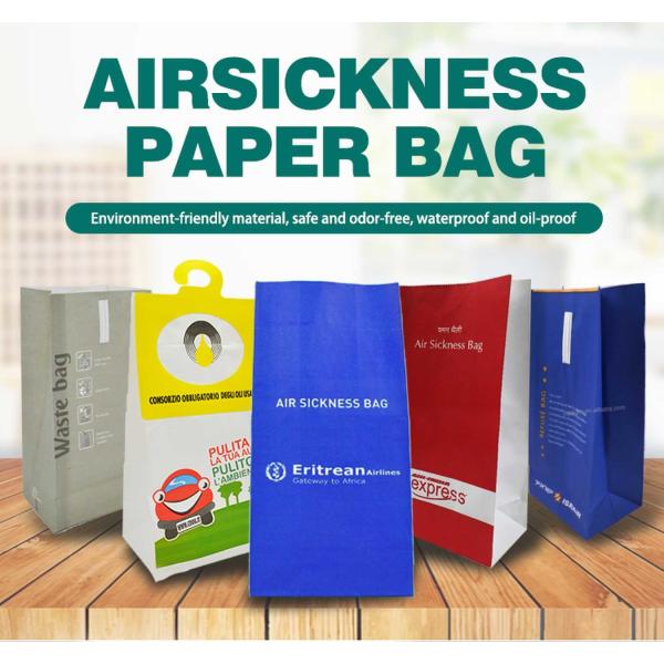Waterproof White Kraft Paper Pregnancy Barf Bags for Morning Sickness