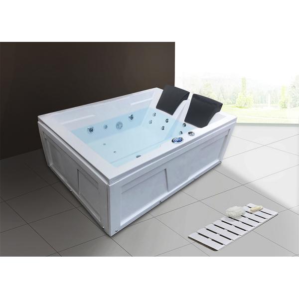 Black Corner Whirlpool Massage Bathtub With Glass Bubble Ozone Indoor