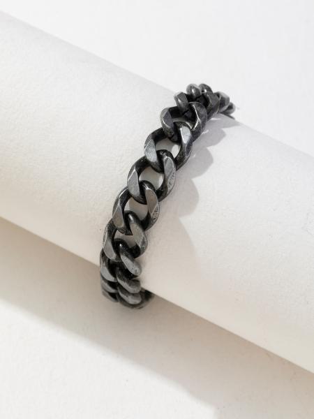 Hot Sale Men Metal Gun Black Chain Bracelets Miami Cuban Link Chain Bracelet for Men and Women Girls Jewelry Gifts