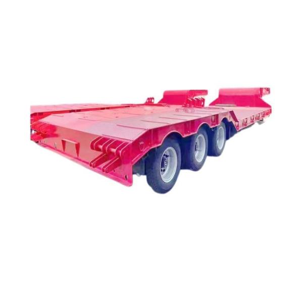 13t Grade 3 Axles 60tons Heavy Duty Lowbed Low Flat Transport Lowboy Truck Semi Trailer