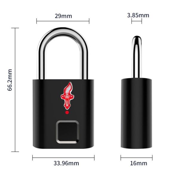 Hot Selling Durable Biometric 10 Fingerprints TSA Smart Fingerprint Padlock Custom Luggage Security with Travel Luggage