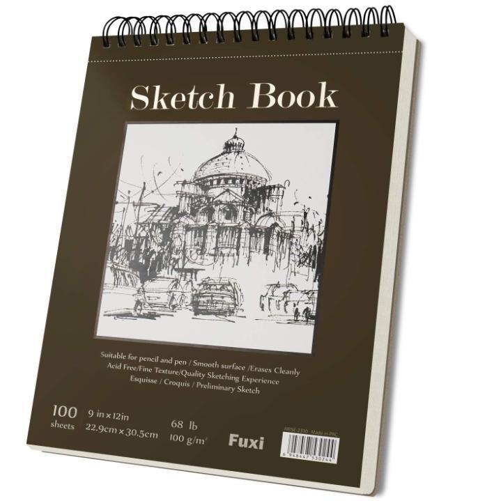 A5 Sketch Book Pack Spiral Bound with 100 Sheets of Acid Free Drawing Paper