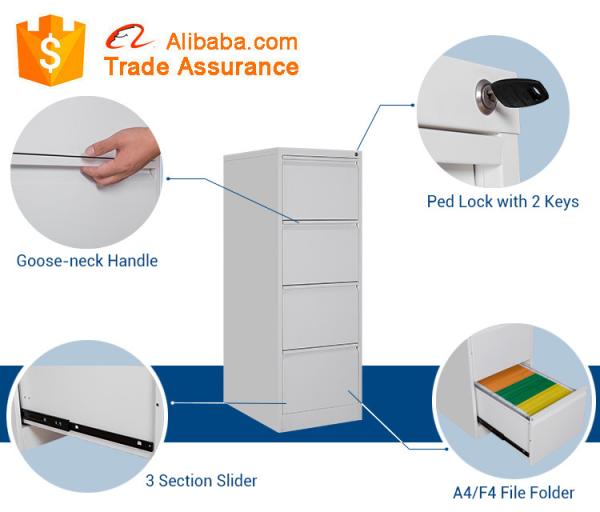 KD Structure 0.089 CBM 620mm Depth 4 Drawer Cabinet