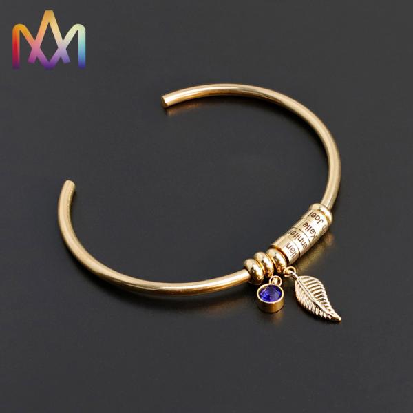 Anti Tarnish Adjustable Cuff Womens SS Family Name Bracelet