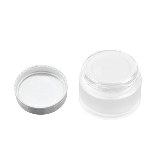 Round 20g Cosmetic Cream Jar Transparent Frosted Glass Cream Jar With Silver Plastic Lid