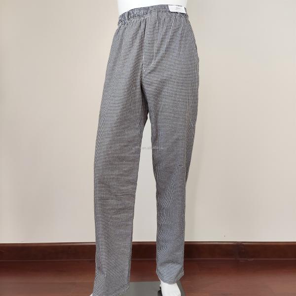 High quality popular fashionable Yarn dyed  checked chefs pants uniform classic restaurant uniform for waiter