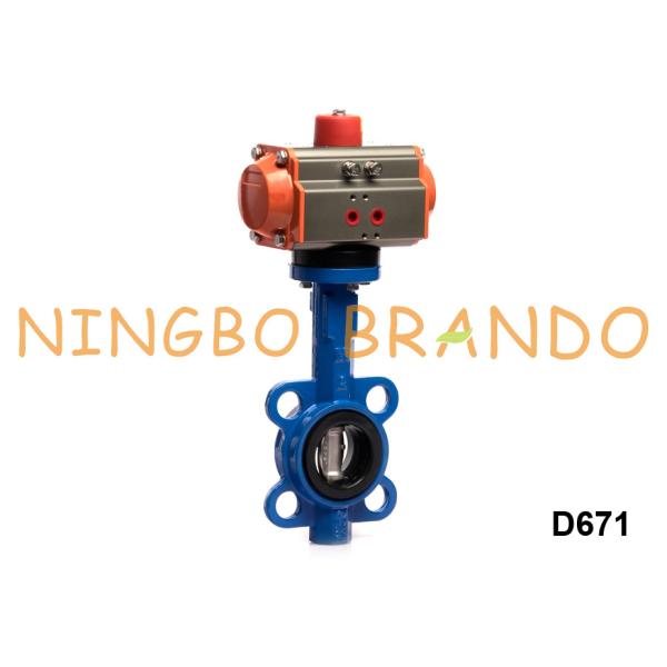 Клапан-бабочка вафли тела литого железа пневматическая сработанная 2 дюйма