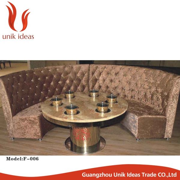 Commercial Use Single Side Fabric Hotel Round Lobby Sofa