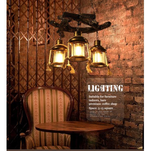 American Chandelier Loft Retro Industrial Cafe Bar Restaurant Bar Lighting Clothing Store Wooden chandelier(WH-VP-230)