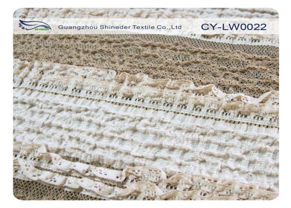 Cotton Nylon Spandex Streth Lace Fabric For Underwear Nightwear SGS CY-LW0022