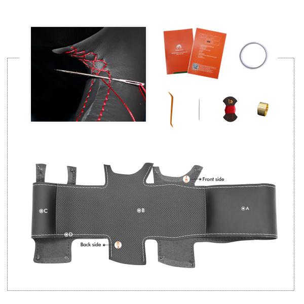 Hand Sewing Artificial Leather Steering Wheel Cover for Peugeot 308 CC SW RCZ 3008 5008 2007-2017