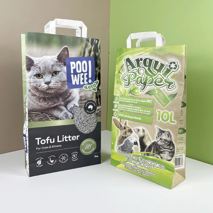 100% Recyclable And Biodegradable Kraft Paper Cat Litter Bag Moisture Resistant And Tear Resistant For Pet Waste Collection