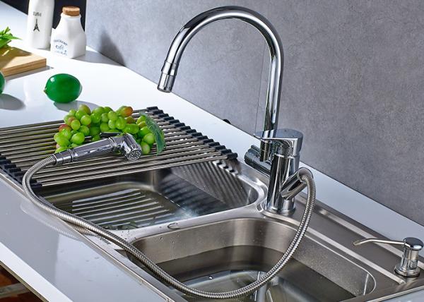 ROVATE Chrome Finished LED Light Kitchen Faucet With Pull Out Bidet