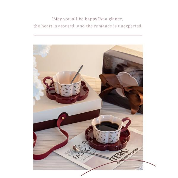 Vintage Afternoon Tea Flower Shaped Tea Cups And Saucers Cappuccino Mug Porcelain Set